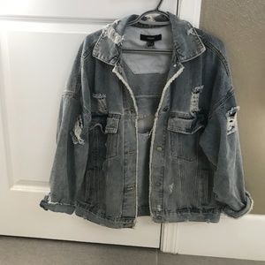 Distressed Denim Jean Jacket